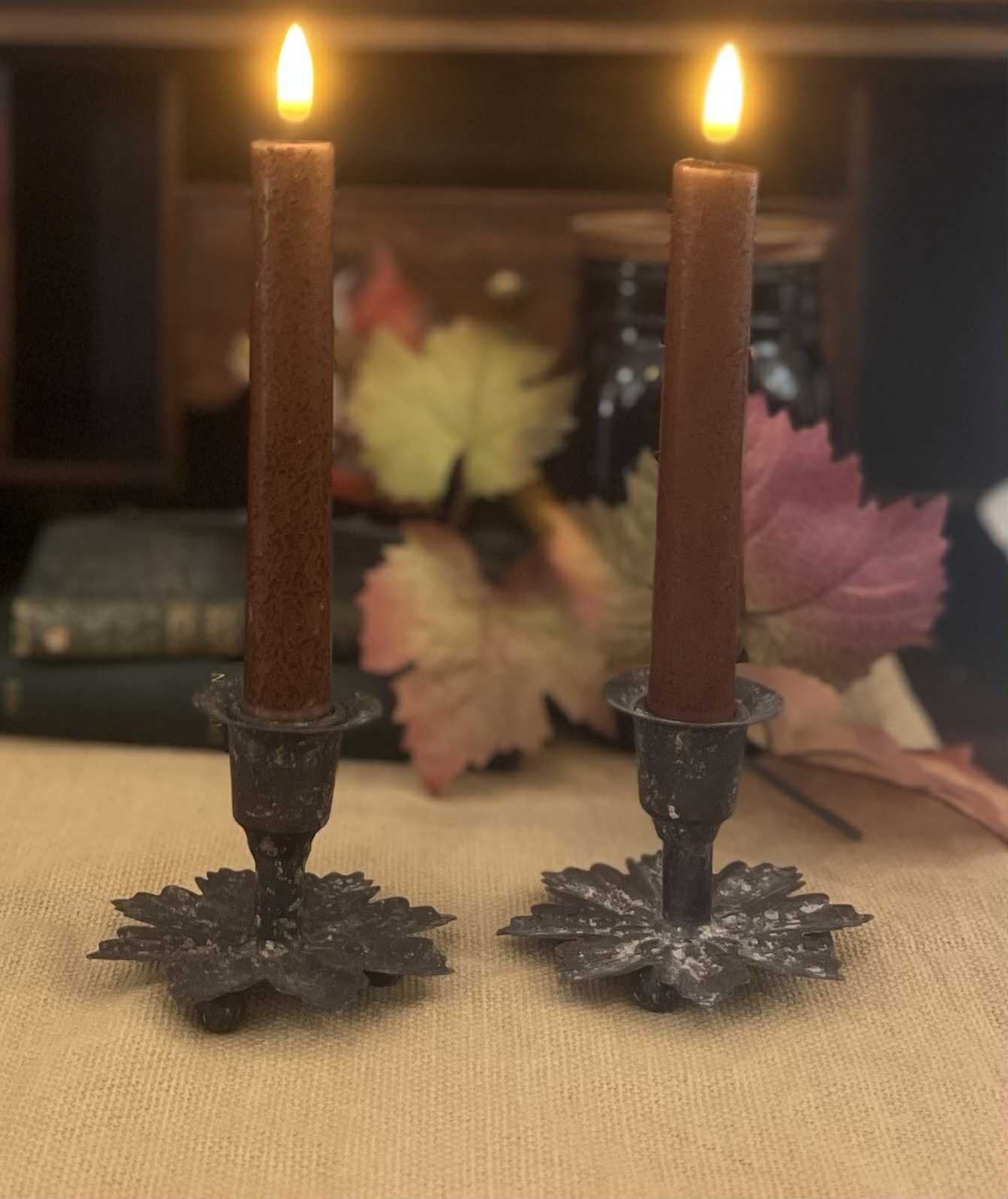 Bronze Wax Dipped LED Taper with Timer