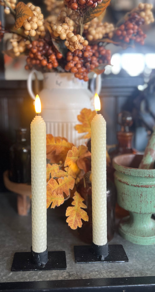 Ivory Beeswax LED Taper with Timer