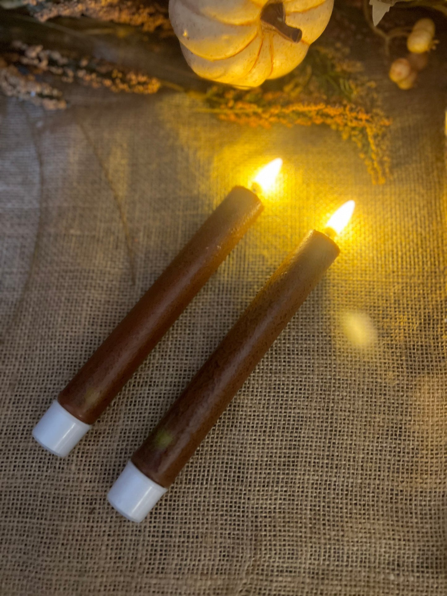 Bronze Wax Dipped LED Taper with Timer